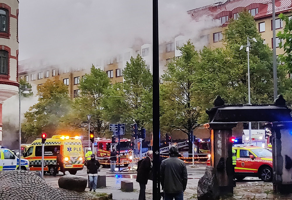 Последствия взрыва в Швеции