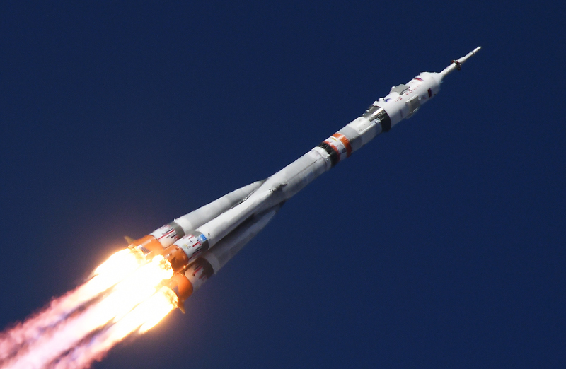 Запуск ракеты-носителя с космическим кораблем "Союз МС-19" со стартового комплекса "Восток" №31 космодрома Байконур