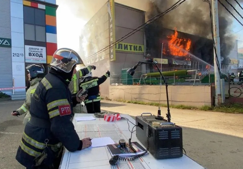 Пожар в магазине в Краснодаре 