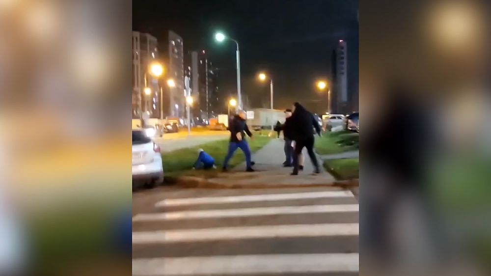 Кадры нападения на мужчину с ребёнком в Новой Москве