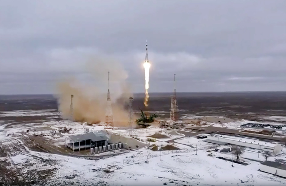 Запуск ракеты-носителя "Союз"