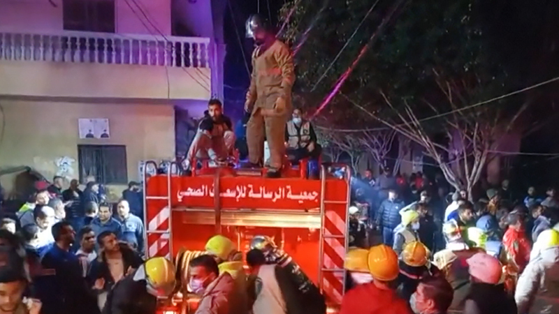 Пожарные Ливана на месте происшествия