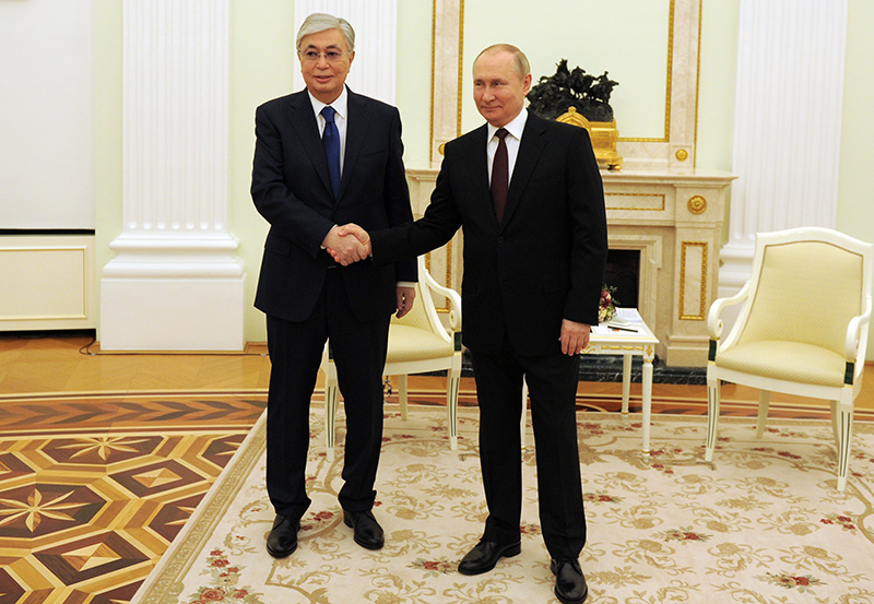 Владимир Путин и президент Казахстана Касым-Жомарт Токаев