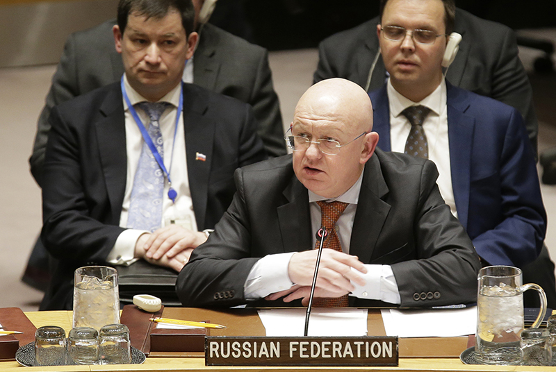Василий Небензя на заседании Совета Безопасности ООН