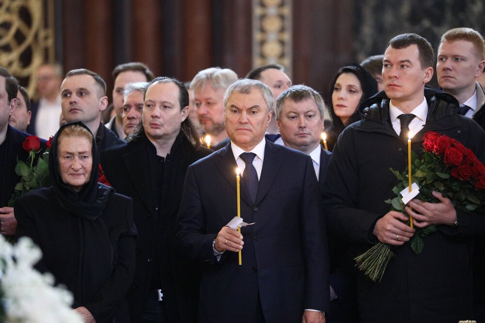 Церемония прощания c лидером ЛДПР Жириновским в Москве  