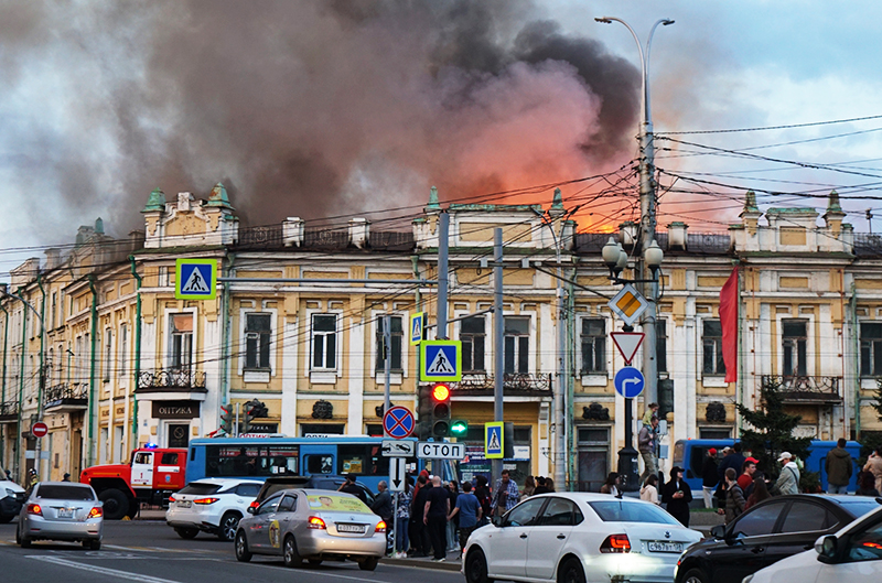 Пожар в Иркутске