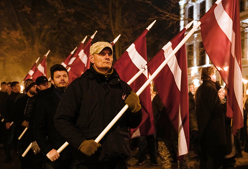 Митинг в Латвии