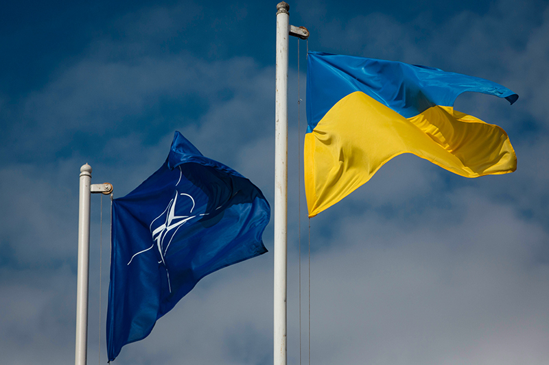Флаги НАТО и Украины 