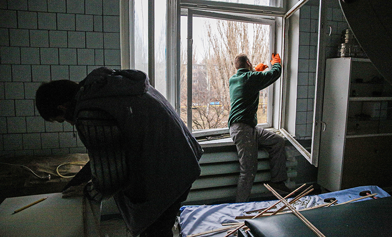 Восстановление больницы в Донецке