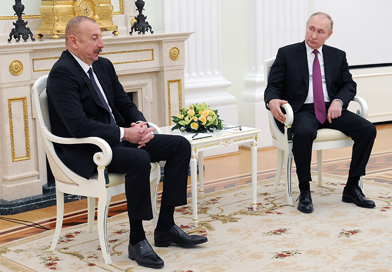 Президент Азербайджана Ильхам Алиев и президент России Владимир Путин