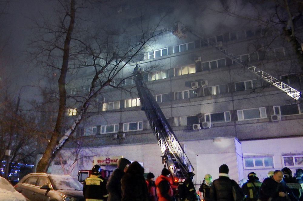 Пожар в отеле в Москве