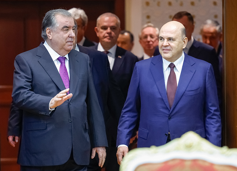 Михаил Мишустин и президент Таджикистана Эмомали Рахмон