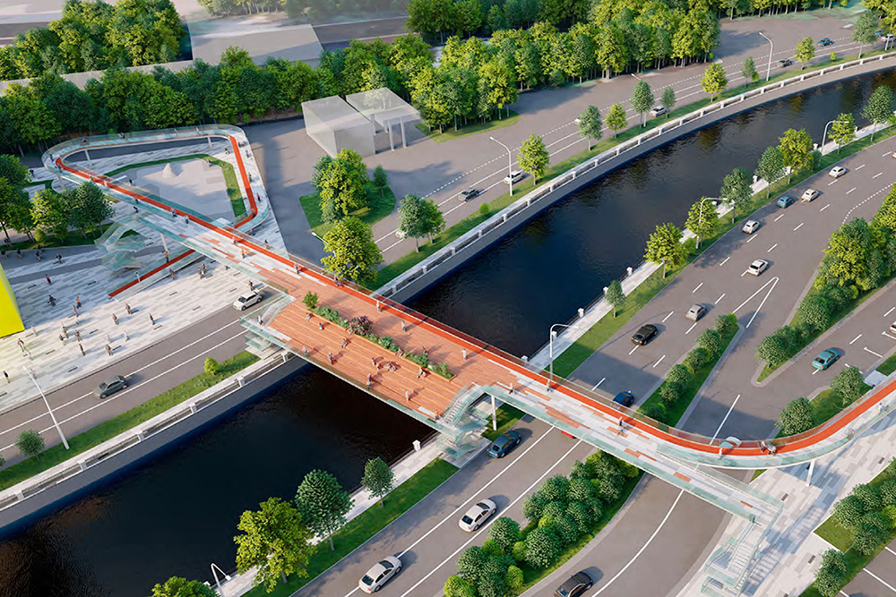 Проект вело-пешеходного моста через Яузу
