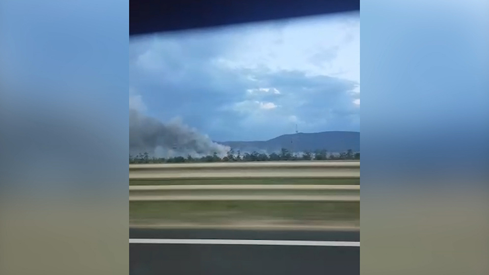 Пожар на полигоне в Крыму