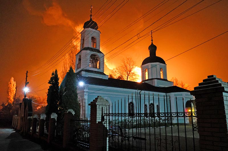 Последствия обстрела Донецка