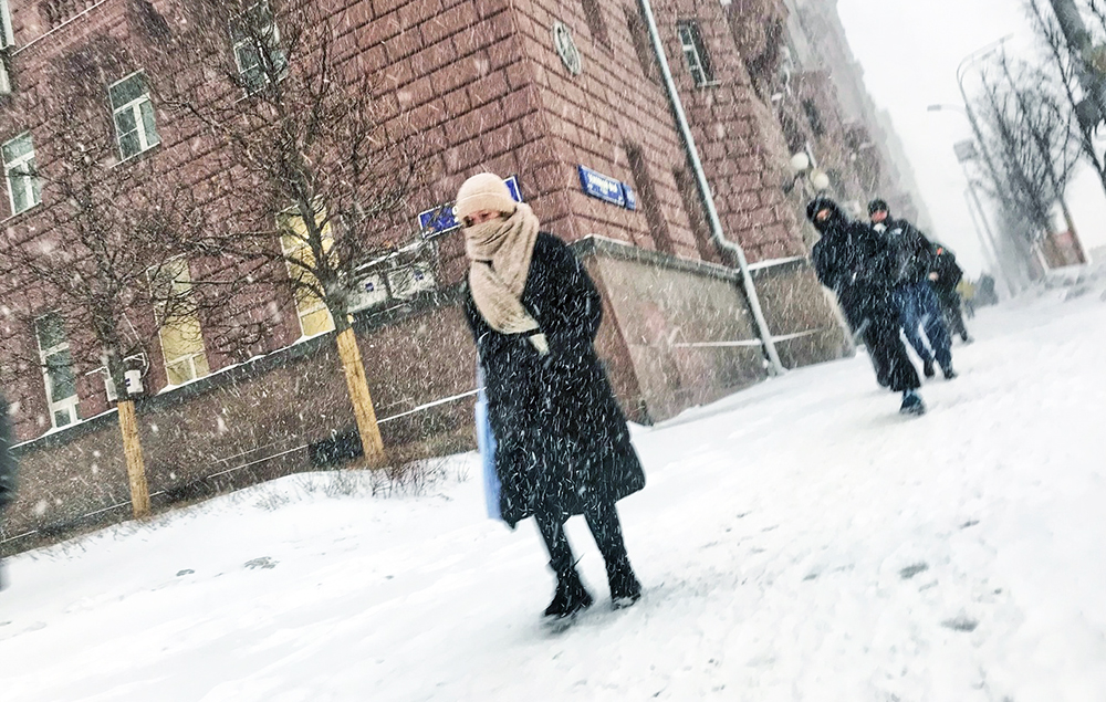 Снегопад в Москве 