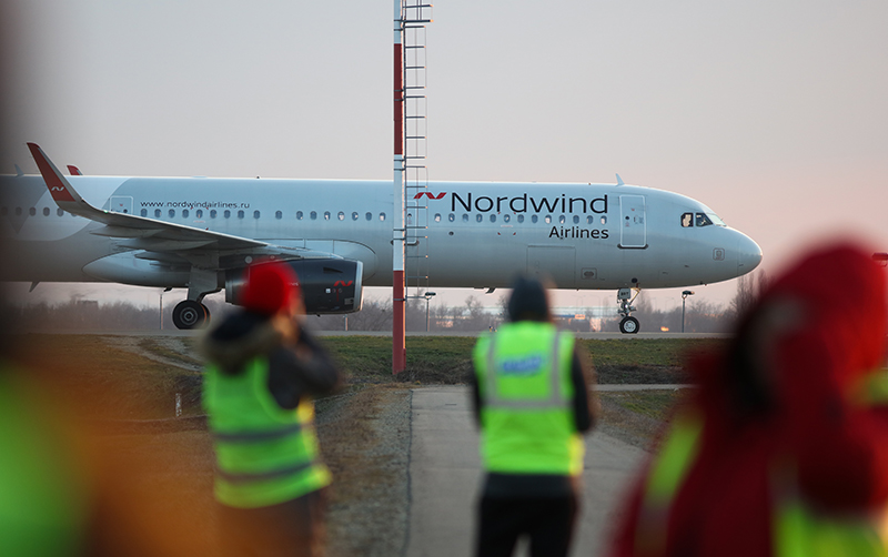 Airbus A-321 авиакомпании Nordwind благополучно приземлился в Шереметьево