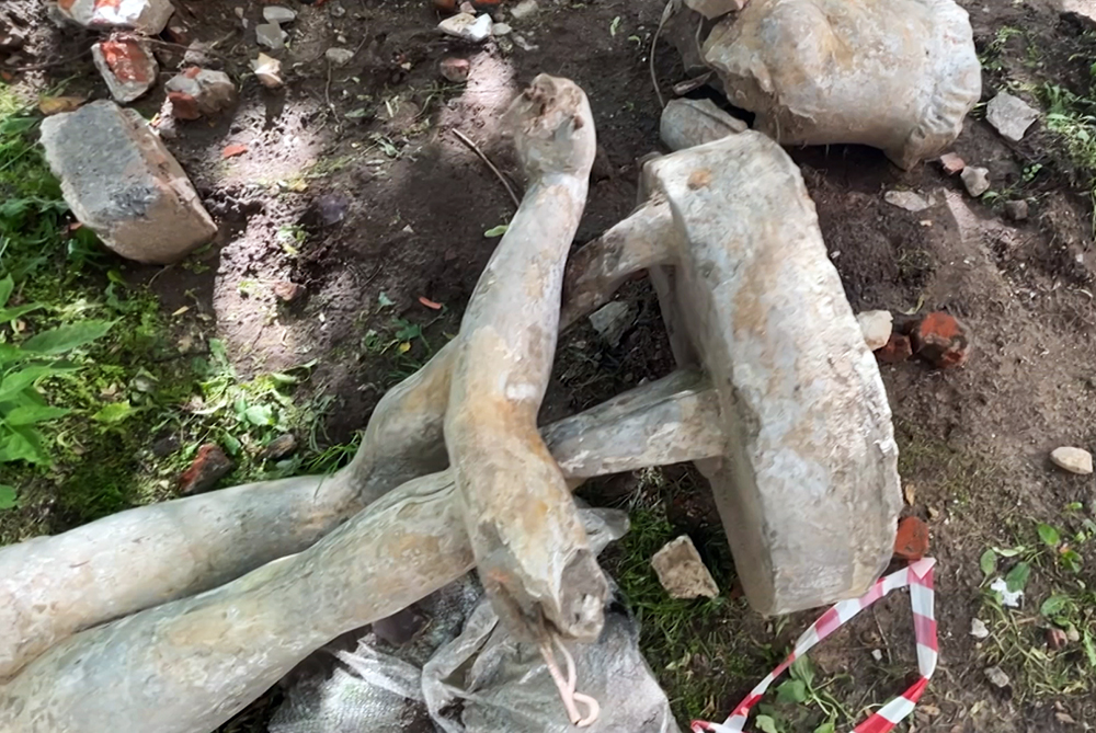 В Щукине откопали фрагменты статуи 30-х годов