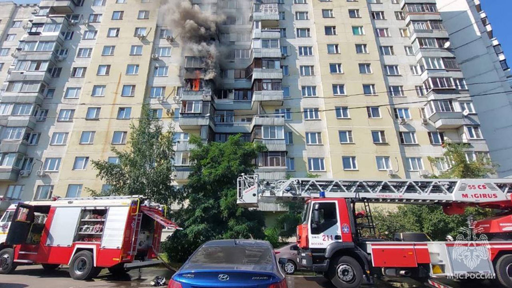 Пожар в жилом доме в Москве