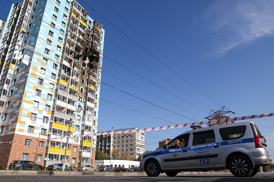 Последствия падения беспилотника в Московской области